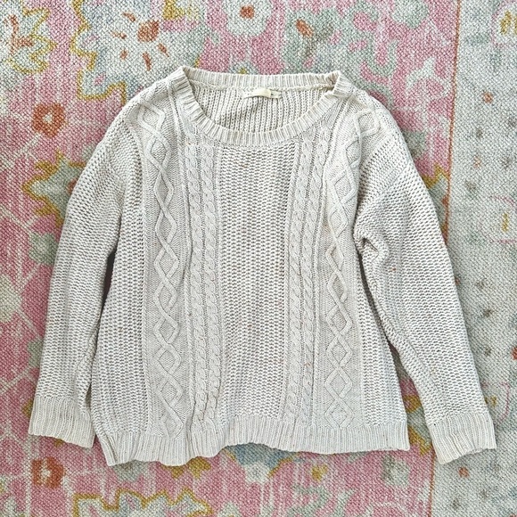 cotton fisherman knit sweater - Picture 1 of 5